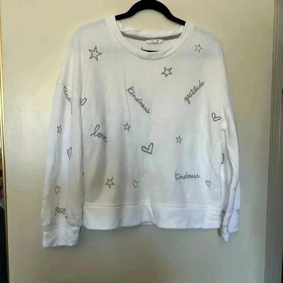 White Splendid Embroidered French Terry Sweatshirt - Picture 1 of 4